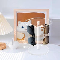 Support de lunettes en acrylique avec présentoir rotatif à 360° pour lunettes, organisateur de table en verre transparent pour ranger les lunettes