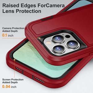 Funda Protectora 3 en 1 de TPU y PC con Soporte y Protección Total Anticaídas para <span class=keywords><strong>iPhone</strong></span> 17 Pro Max, 17 Air, 16, 15 Plus, 14, 13, 12, <span class=keywords><strong>11</strong></span> (Venta al Por Mayor) - Product Image 3
