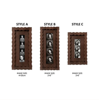 Marco de Madera Sólida Personalizado de Fábrica para Tiras de Fotos, Marco de Madera con Forma de Ola, Marco Decorativo OEM para Tiras de Fotos de 4 Cuadrículas