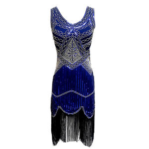 <span class=keywords><strong>Robe</strong></span> <span class=keywords><strong>de</strong></span> cocktail élégante à franges <span class=keywords><strong>de</strong></span> sequins, prête à être expédiée, en polyester, sequins géométriques, longueur genou, pour mariage, fête, club - Product Image 5