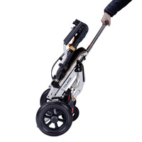 Fauteuil à quatre roues léger en alliage d'aluminium, petit appareil de marche et véhicule de mobilité pour personnes âgées, pliable pour les voyages