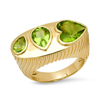 Gemnel Statement Chunky Statement Ring im modernen Stil mit individuellem Steinfarben-Design, vergoldeter Messing-Dreifach-5A-CZ-Siegelring