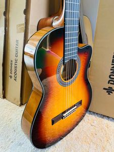 جيتار كلاسيكي رفيع الجسم مقاس 39 بوصة، جيتار كلاسيكي كهربائي، جيتار مزود بمعادل صوت - Product Image 3