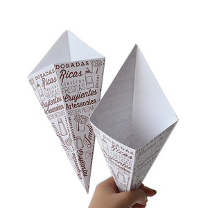 Cono <span class=keywords><strong>de</strong></span> Papel Desechable <span class=keywords><strong>de</strong></span> Grado Alimenticio para Papas Fritas, Waffles, Pollo, Palomitas <span class=keywords><strong>de</strong></span> Maíz, Caja <span class=keywords><strong>de</strong></span> Papel para Conos, Envase para Snacks para Llevar - Product Image 2