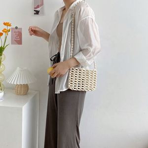 Bolso de Hombro Hueco de Moda para Mujer con Cuentas de Madera, Diseño Versión Coreana Verano 2025, Nuevo Bolso Cruzado - Product Image 3