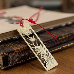 Marque-page créatif moderne en métal plaqué or, ajouré, en acier inoxydable, vente en gros, artisanat, logo et design personnalisables, cadeau personnalisable - Product Image 2