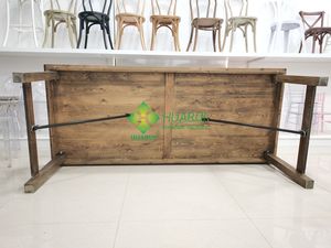 घटना ठोस लकड़ी देहाती शैली फार्म टेबल - Product Image 2