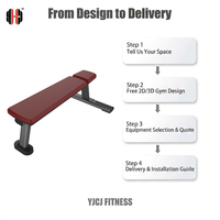 Banc d'entraînement plat YJCJ FITNESS L1036 Série L – Équipement de gym commercial pour séances d'haltères confortables – Fitness professionnel