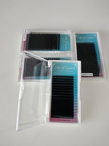 Marque privée Extensions de cils individuels en faux vison noir mat 0.15mm d'épaisseur tige courte cils synthétiques de beauté préfabriqués - Product Image 5