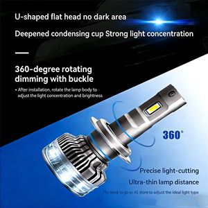 Nueva Bombilla LED Ultra Brillante de 5106LM para Faros Delanteros, Luz Blanca Pura de 6000K, Reemplazo de Halógeno de Alta Potencia <span class=keywords><strong>H7</strong></span> para Automóviles - Product Image 4