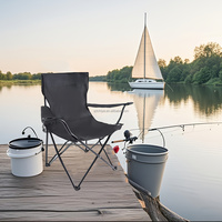 Chaise de camping pliable avec sac de transport, en acier et tissu Oxford, avec porte-gobelet et dossier robuste