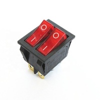 Interrupteur à bascule à boutons 2 pôles DPDT 250VAC 20A IP15 PA66/PC ON-OFF-ON pour double foyer électrique