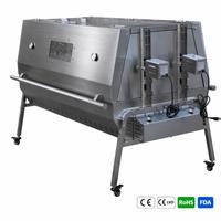 Barbecue Rotatif Automatique Double Broche Premium 1560mm en Acier Inoxydable 304 avec Moteur 2x15W pour Gaz et Charbon CE-EMC CE-LVD Extérieur