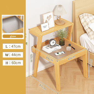 Đồ Nội Thất Phòng Ngủ Bán Buôn Trang Trại Mộc Mạc Gỗ Tự Nhiên Bàn Cạnh Giường Ngủ Bàn Với Kính Bảng <span class=keywords><strong>Top</strong></span> Ngăn Kéo - Product Image 2