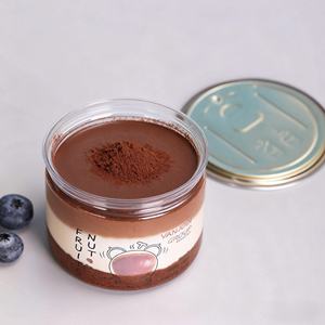 Nuovo Design Contenitori per Dessert in PET Trasparente da 250ml 300ml Barattoli in Plastica con Coperchio a Pressione per Torte e Gelati - Product Image 2
