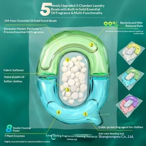 61 capsules de lessive 3-en-1 de 11g, élimination des taches, protection des couleurs, lavage des vêtements, concentré floral fruité - Product Image 5