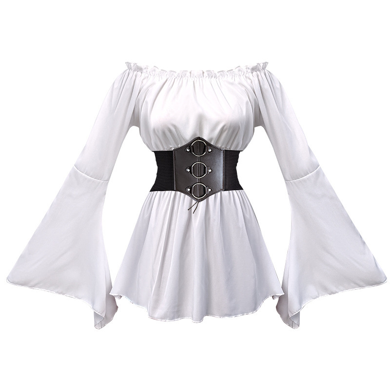 Haut blanc cintré à la taille