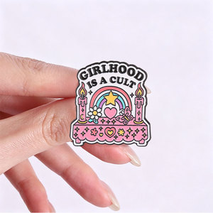 Creative <span class=keywords><strong>Girlhood</strong></span> Is A Cult Set de Pins Esmaltados, Insignia Metálica Rosa Arcoíris, Pin de Solapa Elegante Feminista, Decoración y Regalo - Product Image 2