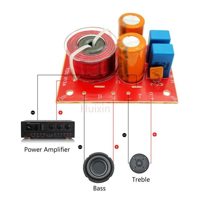 Module 2 Ways 80W Hi-Fi Audio Speaker Crossover Treble Bass Independent Crossover Home Speakers Frequency Divider