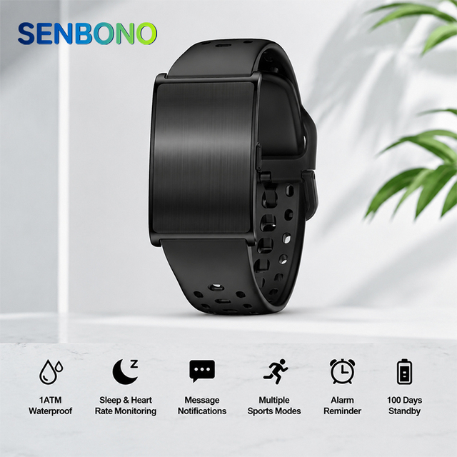 For Smart Band Multiple Sports Modes Message Notifications Heart Rate Blood Pressure Monitoring 1ATM Waterproof Long Battery