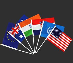 Оптовая продажа, дешевая цена, 100% полиэфирный материал, американский ручной развевающийся флаг с деревянным флагштоком для рекламной деятельности - Product Image 5