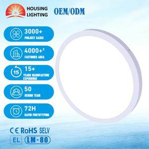 Plafoniera <span class=keywords><strong>LED</strong></span> Rotonda in Acrilico 100-120lm/W 400mm 500mm 600mm PF>0.9 con Sensore di Movimento per Centri Commerciali - Product Image 1