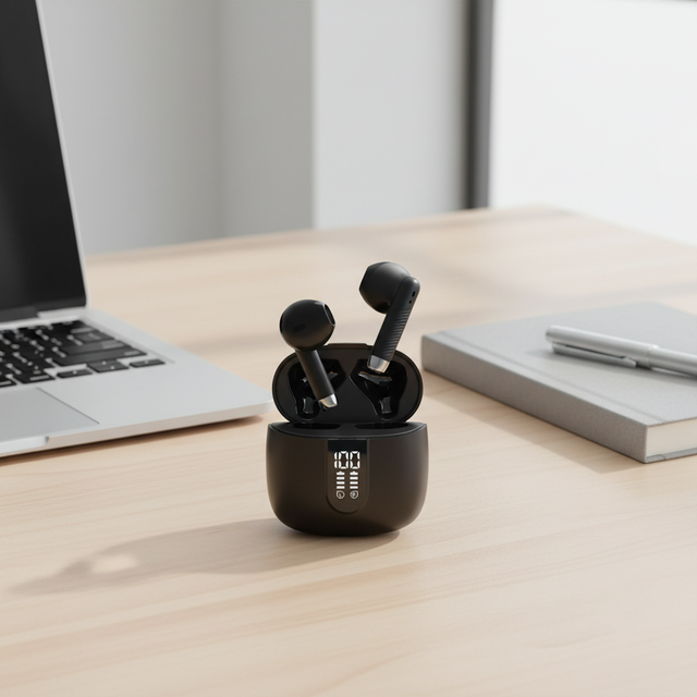 HD Digital Real Wireless Bluetooth 5.3 In-Ear TWS Headset Stereo Cross-Border Noise Reduction Call with Plastic Material
