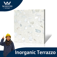 Dalles de pierre inorganique Wayon en terrazzo blanc, fabrication sur mesure, pour sols, murs, escaliers, dessus de meubles, fourniture commerciale