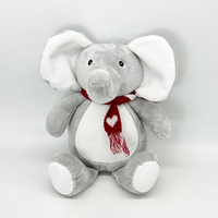 Peluche d'éléphant personnalisée, adorable animal en peluche, poupée d'éléphant bébé avec logo brodé, jouet doux, cadeau OEM ODM pour enfants