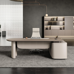 Moderno <span class=keywords><strong>Studio</strong></span> Executive Desk a forma di L CEO mobili da ufficio con cassettiere e Design presa - Product Image 1
