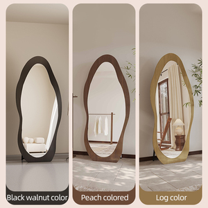 <span class=keywords><strong>Espejo</strong></span> Irregular Asimétrico de Cuerpo Entero |   <span class=keywords><strong>Espejo</strong></span> Moderno <span class=keywords><strong>Ondulado</strong></span> para Pared y Suelo, Decoración para Sala de Estar y Dormitorio - Product Image 6