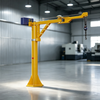 Nouvelle grue à flèche industrielle électrique sur colonne, construction métallique, capacité de charge 300 kg, avec élingue à câble et bras pivotant pour levage
