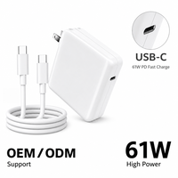 Chargeur USB C pour ordinateur portable 61W 20.3V 3A Adaptateur secteur Type C pour MacBook Pro 13 15 Air 2018 2020