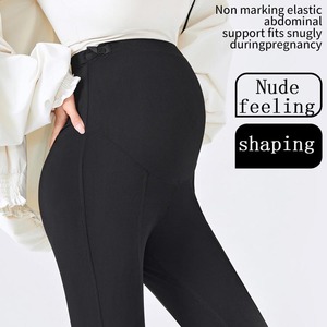 Pantaloni Premaman YIYI a Gamba Larga, Elasticizzati, Svasati, Sottili e Traspiranti con Supporto per la Pancia, Casual - Product Image 1