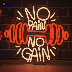 لافتة نيون LED مخصصة مضادة للماء على شكل بار حديدي أحمر للأعمال التجارية، إضاءة نيون لنوادي اللياقة البدنية وتزيين استوديوهات الجيم - Product Image 1