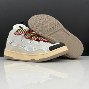 Sneakers en cuir vintage de luxe pour hommes, couleur contrastée, semelle en caoutchouc antidérapante, tendance, chaussures de skate décontractées - Product Image 3