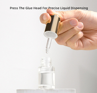 Flacon compte-gouttes en verre de haute qualité vide de 10 ml, 15 ml, 20 ml, 30 ml pour sérum, essence ou huile de soin de la peau avec bouton poussoir doré ou argenté