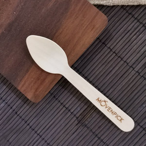 Высококачественная пищевая Экологически чистая разлагаемая одноразовая деревянная маленькая деревянная ложка Hiqh - Product Image 1