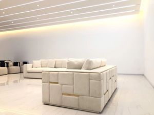 Juego de Sofás Seccionales de Lujo al por Mayor para Sala de Estar, Apartamento y <span class=keywords><strong>Hotel</strong></span>, Diseño Moderno, Relleno de Esponja, Tela de Terciopelo - Product Image 3