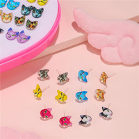 Vente flash - Bijoux fantaisie de qualité supérieure - Ensemble de 36 paires de boucles d'oreilles - Style coréen - Opale - Petites boucles d'oreilles