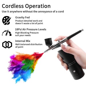Kit de Aerógrafo Profesional Keep Smiling, Pistola de Compresor de Aire Recargable Inalámbrica para Pintar en Salones y Decoración - Product Image 6