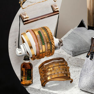 Brazaletes de Acero, Brazaletes de Acero Inoxidable, Brazaletes de Metal, Brazaletes de Acero Plateado, Brazaletes de Acero Chapados en Oro, Brazaletes de Acero Oro Rosa para Mujer - Product Image 3