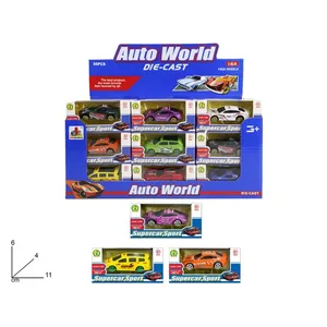 Auto World - Voitures miniatures en métal - Sport - Échelle 1:64 - Ensemble de 36 pièces - Roues libres - Jouet pour enfants - Product Image 1