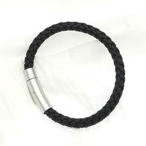 Woven <b>Leather</b> Rope <b>Bracelet</b> Stainless Steel Snap Buckle Unisex Everyday Wear Jewelry - Product Image 5