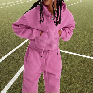 ชุดวอร์มออกกำลังกาย PASUXI แบบมีฮู้ด สายรัดปรับได้ กันลม สีพื้น สำหรับฤดูใบไม้ร่วง เหมาะสำหรับผู้หญิง ชุดกีฬาสองชิ้น ชุดวิ่ง ชุดออกกำลังกาย - Product Image 2