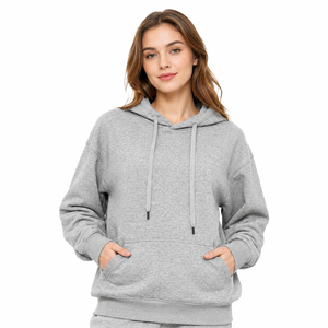 Sweat à capuche unisexe surdimensionné en molleton de coton épais 320 GSM, chaud et doublé, avec épaules tombantes, idéal pour l'hiver, modèle assorti pour couple - Product Image 4