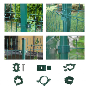 Panneau de clôture en treillis soudé 3D galvanisé et recouvert de PVC, clôture de périmètre de sécurité en forme de V - Product Image 2
