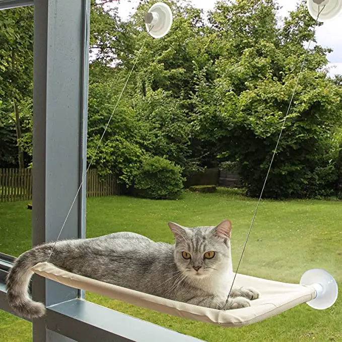 2023 디자이너 교수형 고양이 해먹 침대 실내 야외 휴식 좌석 이동식 조절 안전 창 고양이 해먹