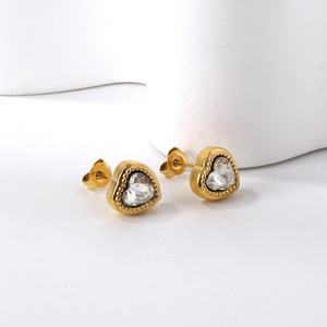 Boucles d'oreilles de mariée multicolores en forme de cœur rouge avec diamants, cadeau personnalisé pour femme, accessoires de bijouterie - Product Image 5