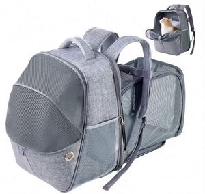 Free Sample Wholesale portable Outdoor Transport Bag zipper Travel Carrier expandable Minor cat <b>dog</b> <b>Backpack</b> <b>for</b> pet - Product Image 3